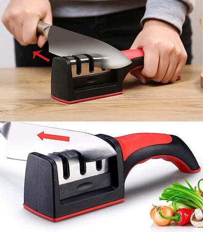 SharpEdge Pro™ 3-Stage Knife Sharpener | Professional Manual Kitchen Sharpening Tool
